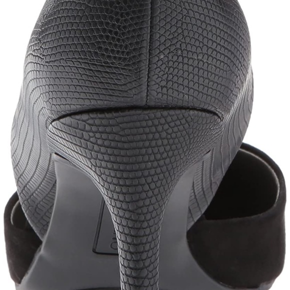 BANDOLINO Grenow D'Orsay Pumps size 8 Black Suede and Textured Heel - Picture 5 of 10